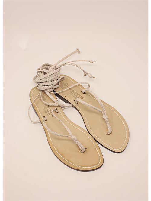 sandali infradito con treccine Da Costanzo | SCHIAVATRECCINEWHITEBEIGE